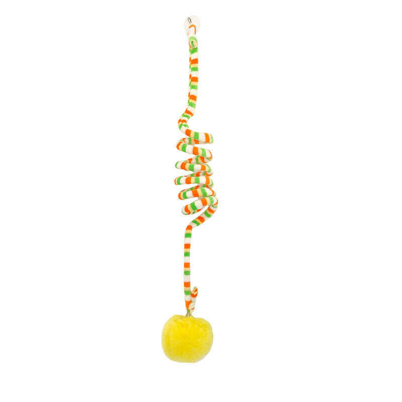 Spring Cat Toy Automatic Play Hanging Cat Toys Playing Suction Cup Bell Ball NEW