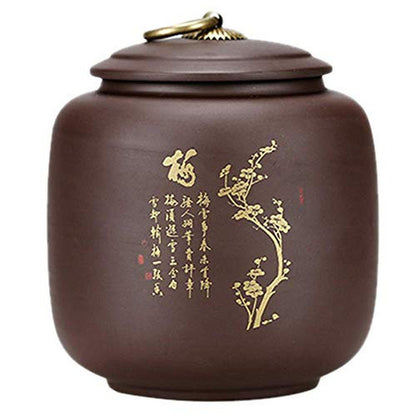 12.5cm Tea Caddy Purple Clay Tea Storage Box Candy Jar Tanks Travel Pot Decor