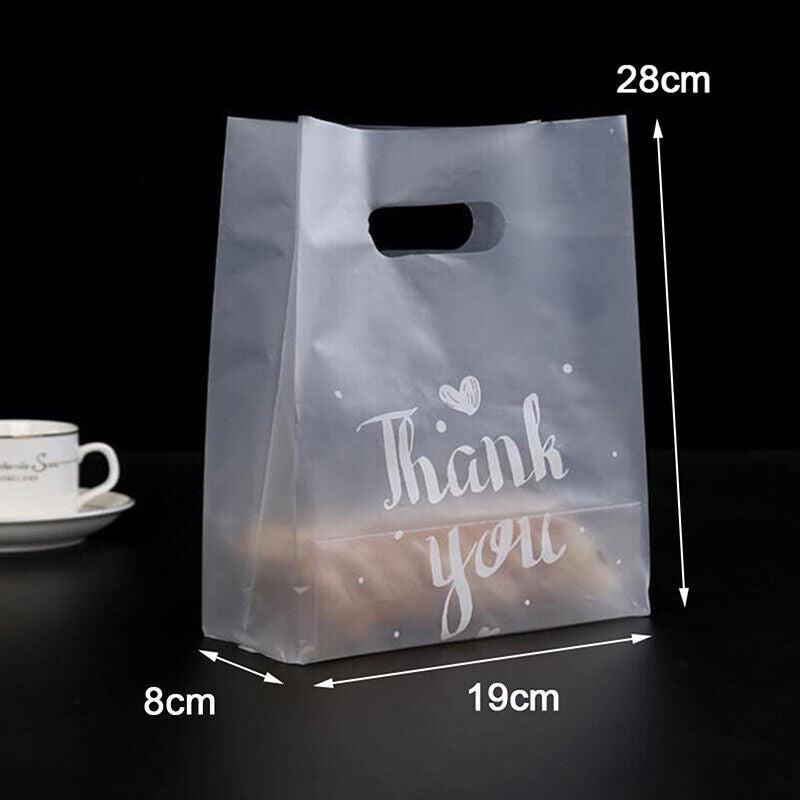 50pcs Thank You Plastic Candy Gift Bags Shopping Bags Wedding Wrapping Bags!
