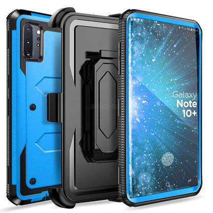 For Samsung Galaxy Note10+ Shockproof Case, w Belt Clip Stand Rugged Phone Cover