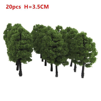 Artificial Miniature Tree 20-70Pcs Plastic Train Scenery Railroad Building Decor