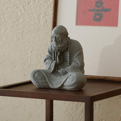 Bodhidharma Green Sandstone Tea Pet 9.3cm 3.7in Kung Fu Tea Table Tea Ceremony