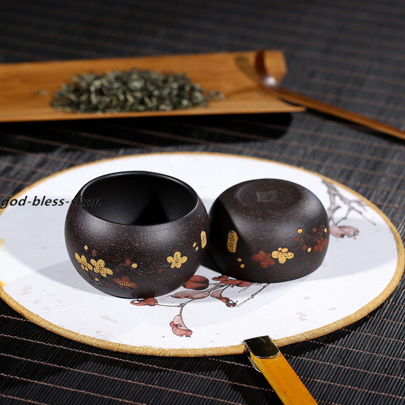Real Yixing Zisha Tea Cup Black Galaxy Clay Master Cup 60ml / 110ml Kungfu Cups