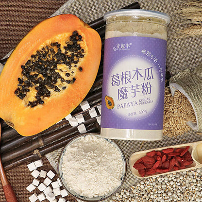 Pueraria papaya Konjac powder 500g 葛根木瓜魔芋粉 天然农家产品 代餐粉 Meal Replacement Food