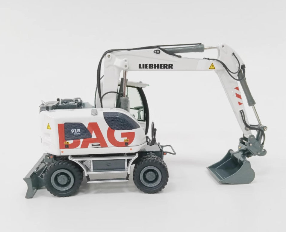 1:50 NZG LIEBHERR A918 Wheeled Excavator Strabag Construct Machine Diecast Model