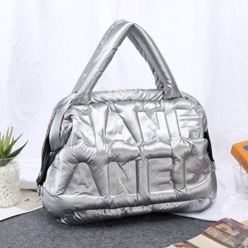 Big Shoulder Bag Cotton Feather Down Bag Crossbody Purse Nylon Handbag 40*21*30