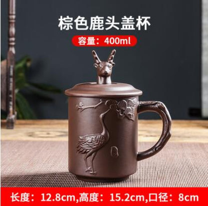 Yixing Zisha Tea Cup with Lid Office Cup Master Teacup Kungfu Teaset Ceramic