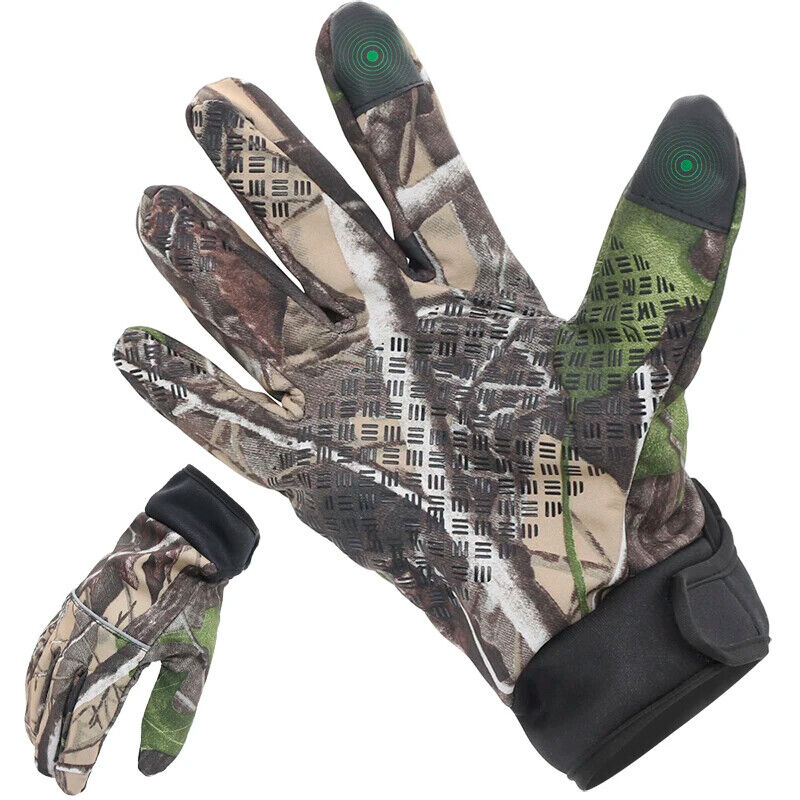 Men Hunting Gloves Nylon Fleece Full Fingers Cycling Bike Anti Skid Touch Screen