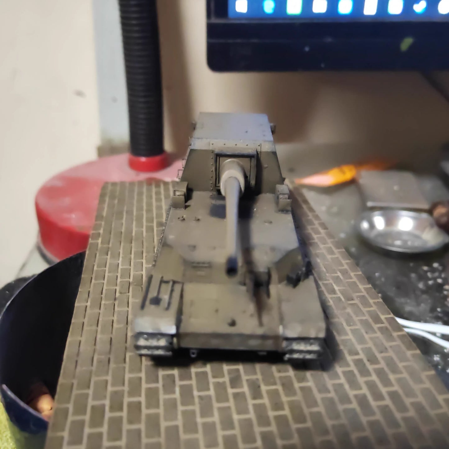 Homemade 1/72 Trial 1 Gun Battle Tank Tank Finished Model Ornament Toys