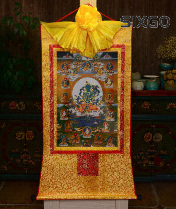 Tibet Tibetan Buddha Print Silk Gild Thangka Thanka Buddhism 21 Tara Guanyi