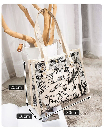 Transparent Composite Bag Leisure Letter One Shoulder Phone Large Capacity Bag