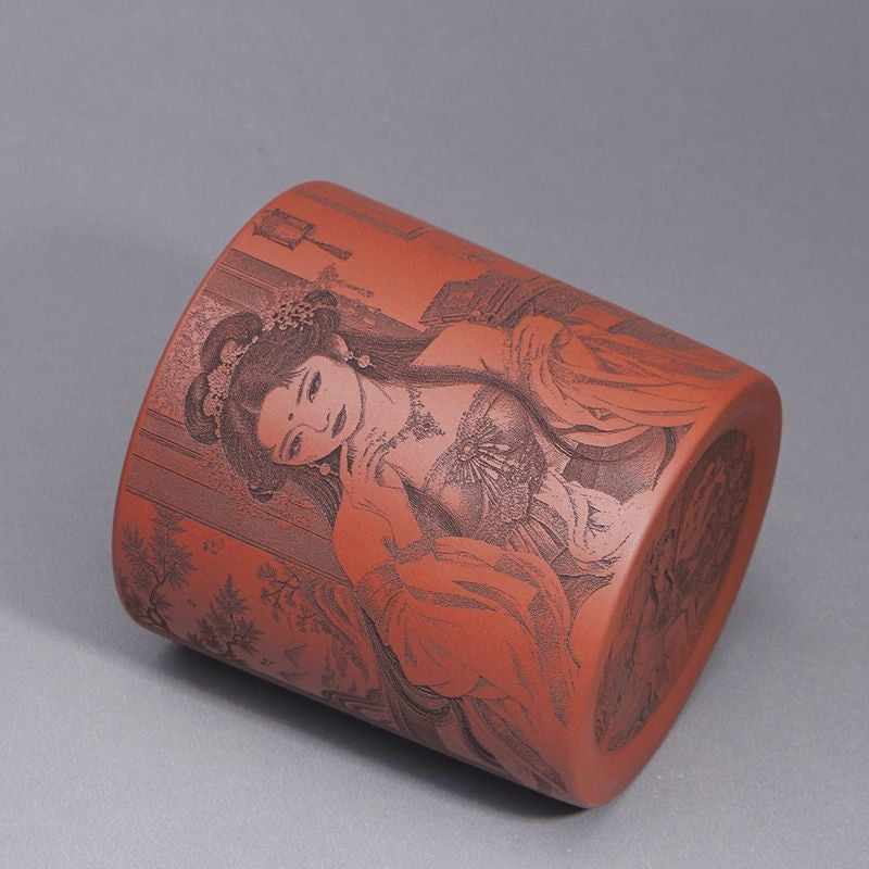 Ziyuntang Yixing Purple Clay Cup Red Clay Carved Beauty Teacup 220ml