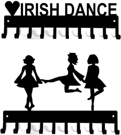 Modern Irish Dance Medal Hangers - 14.5 Inches with 10 Hooks Metal Wall Hook
