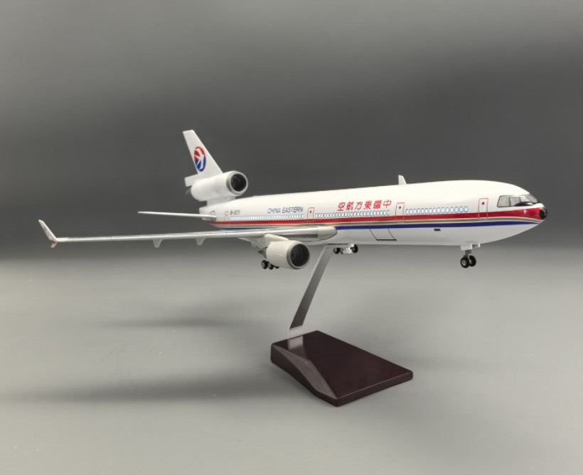 47CM 1:130 CHINA EASTERN MD-11 Airplane Led Sound Light Resin Aircraft Model