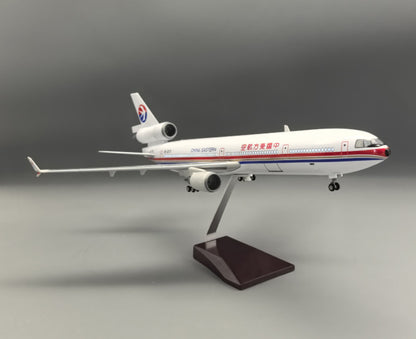 47CM 1:130 CHINA EASTERN MD-11 Airplane Led Sound Light Resin Aircraft Model