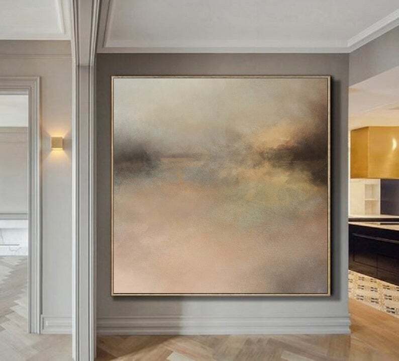 Abstract Painting Sea Painting Gold Painting Ocean Landscape Painting Ocean Art