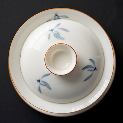 165ml Ceramic Porcelain Handmade Hand Painted Gaiwan Tea Lid Cup Tea Bowl