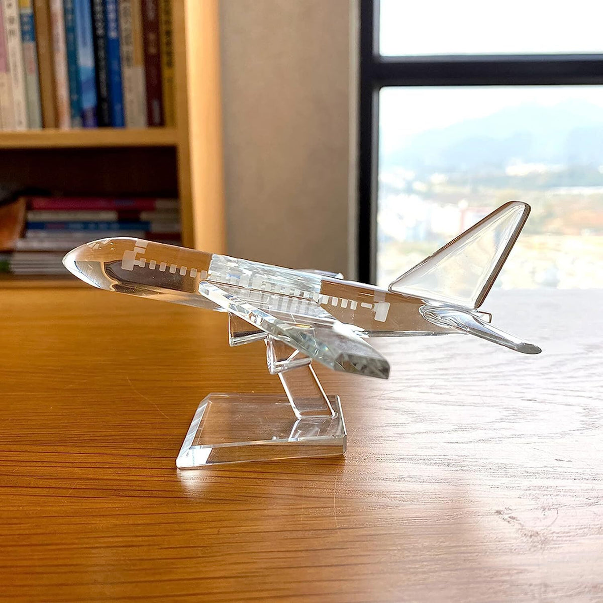 Crystal Aircraft Model Figurines Glass Airplane Paperweight Ornament