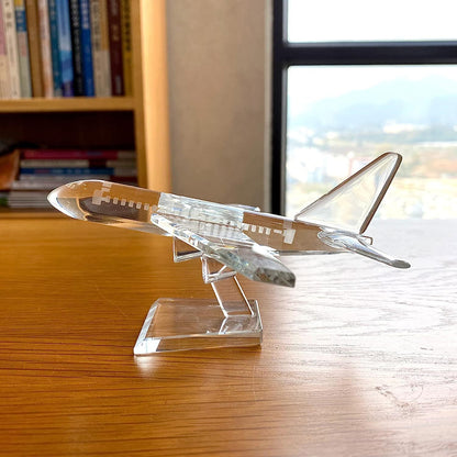 Crystal Aircraft Model Figurines Glass Airplane Paperweight Ornament