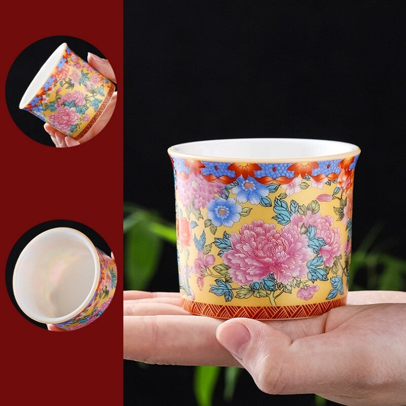 One Cup Color Enamel Craft Porcelain Tea Cup 120ml Ceramic Kungfu Master Cup New