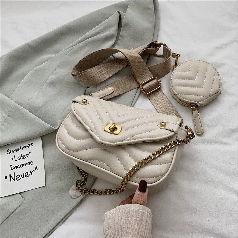 Luxury Bag Crossbody Shoulder Purse 2 In 1 Messenger Handbag Tote Fashion Pouch