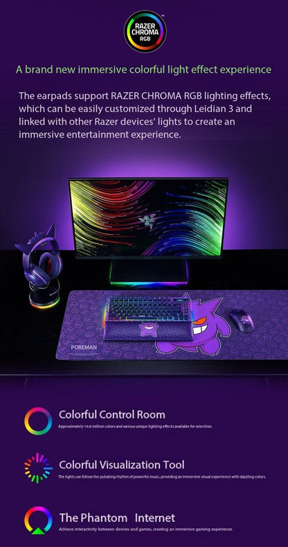 Razer x Pokémon Gengar Kraken V2 Wired Headset Headphone Limited Edition