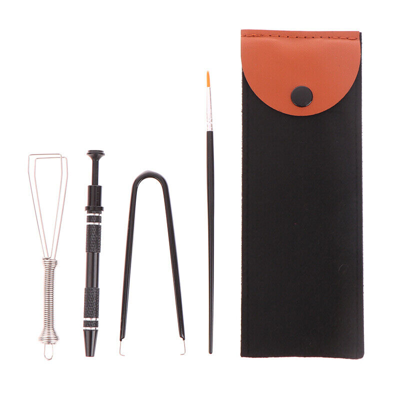 1Set Keyboard Cleaning Tool Keycap Puller Stem Holder Lube Brush w/Storage Bag