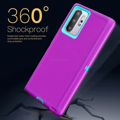 For Samsung Galaxy Note10 Plus Heavy Duty Rugged Hard Soft Case / Clip Holster