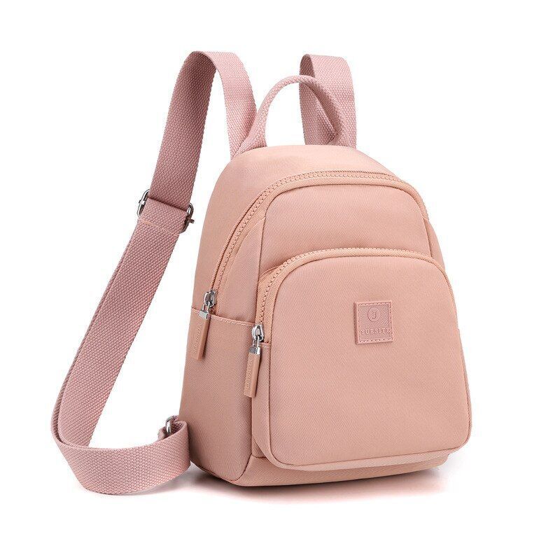 Waterproof Nylon Cloth Backpack Small School Bags School Travel Polyester Zipper