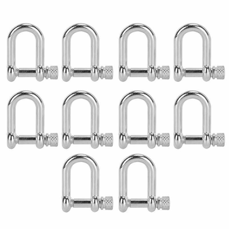 3/10pcs Paracord Survival U Shape Shackle Buckle Bracelet Round Head Zinc Alloy