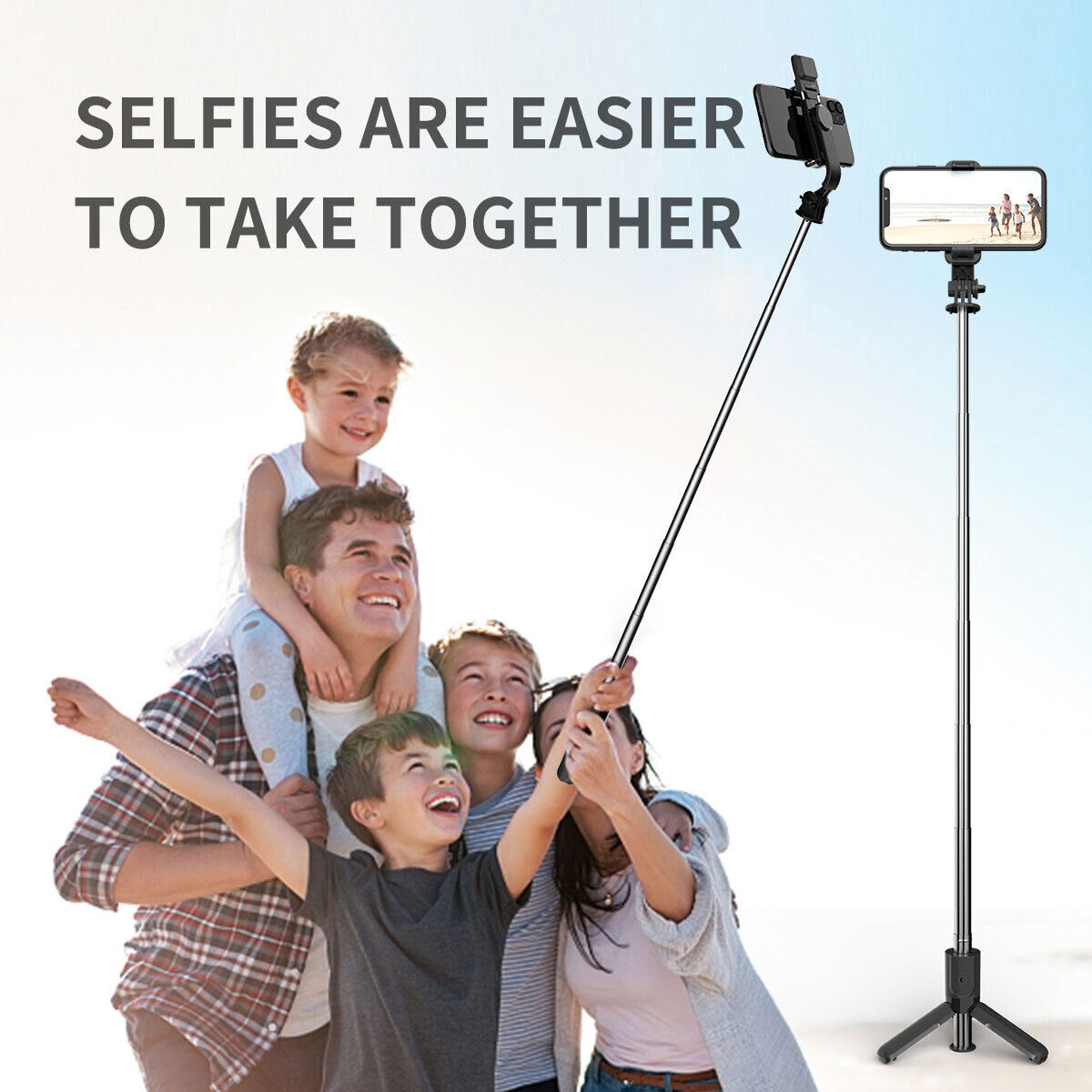 Selfie Stick Tripod Bluetooth Remote & Light For iPhone 6 6s 7 8 14 13 12 11 XR
