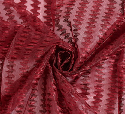 New 4 Pieces Eyelet Window Curtain Set 5 Feet Maroon