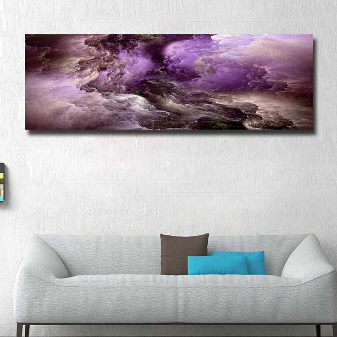 Purple Abstract Cloud Canvas Painting Wall Art Picture Poster For Room Decor