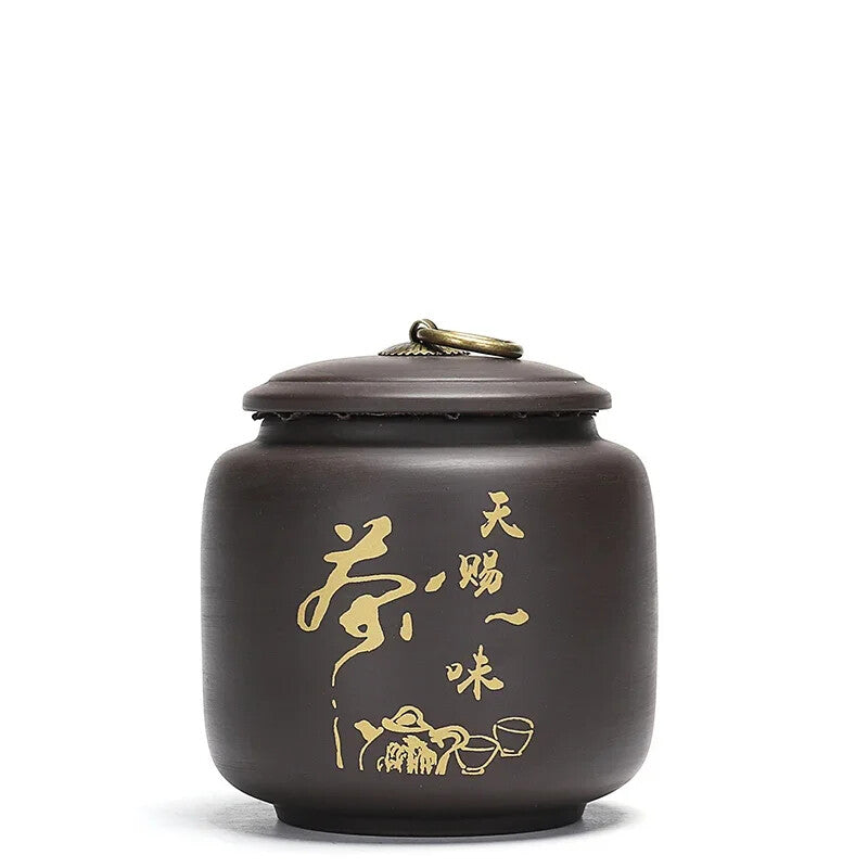 Chinese Purple Clay Tea Jar Oolong Tieguanyin Containers Sealed Coffee Tea Pot