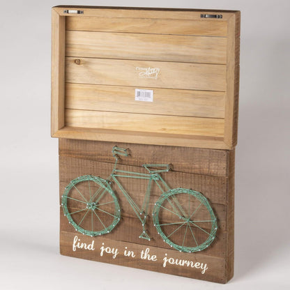 Wood Box Sign Featuring a Hand-Strung Bike Design Home Office Decoration Gift