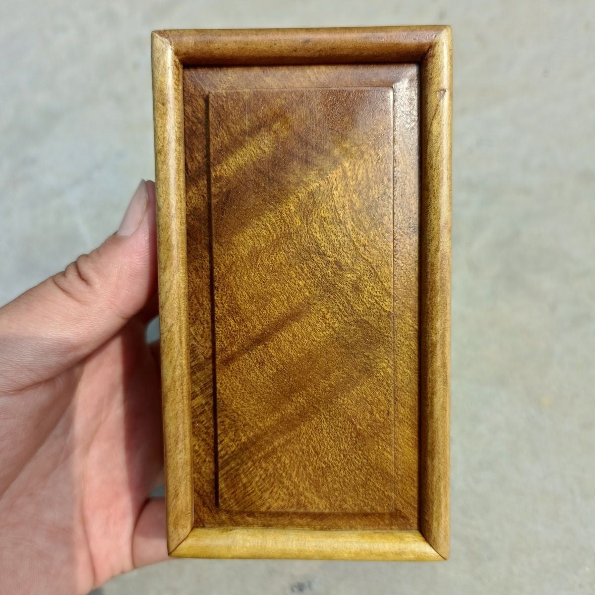 Golden Nanmu Jewelry Box 12×6.5×6.3cm Retro Rectangular Walnut Storage Case