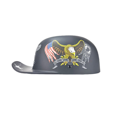Motorcycle Helmet Half Helmet with Vintage Baseball Cap for Men Women DOT