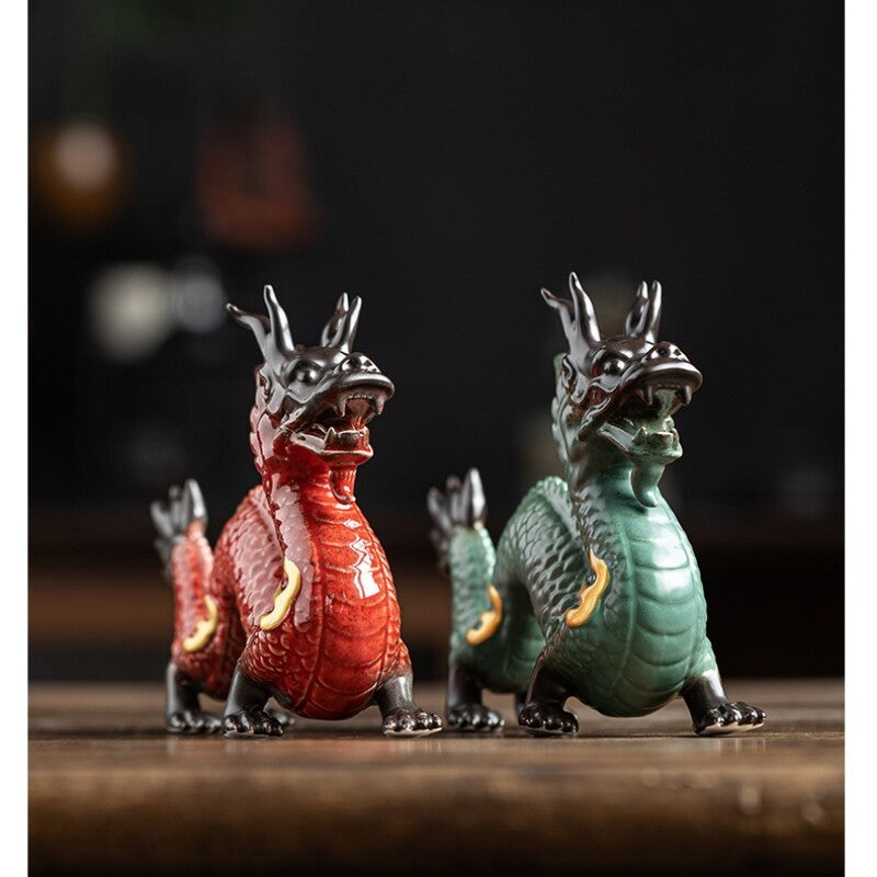 Porcelain Tea Pet Dragon Handmade Ornament Ceramic Mascot Chinese Tea Play New