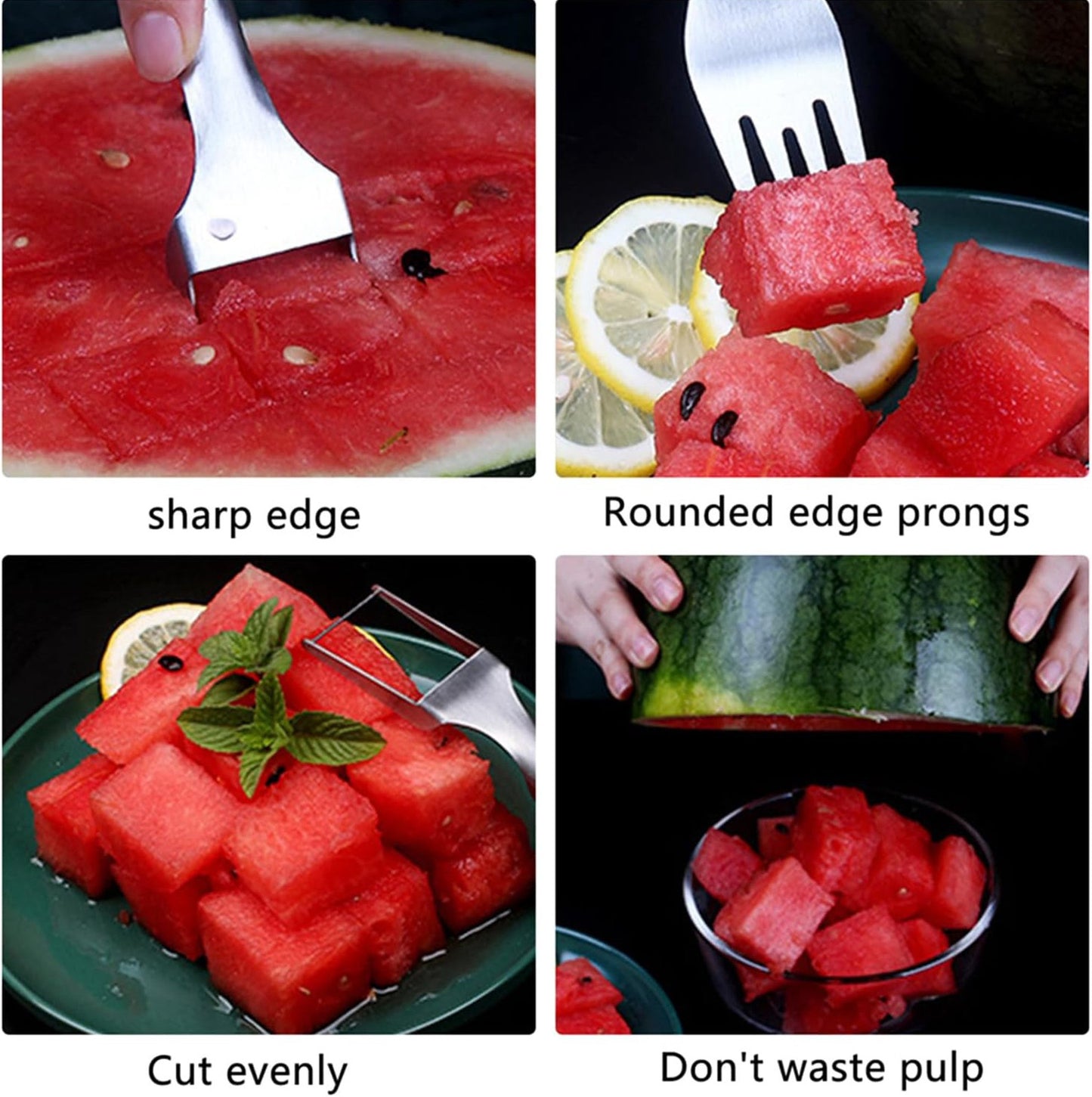 Lot Watermelon Slicer Cutter,2-in-1 Fork Stainless Steel Fruit Cutting Artifact