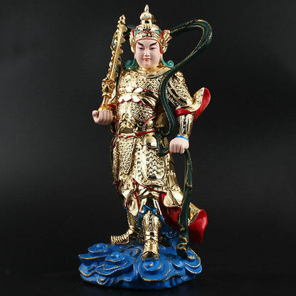 26cm Resin WeiTuo Bodhisattva Buddha Statue Fengshui Buddhism Blessing Decor