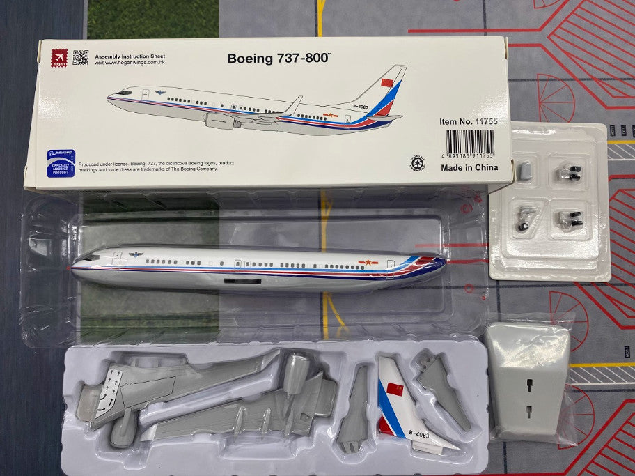 1:200 Hogan PLAAF BOEING 737-800 Plane Airplane ABS Plastic Aircraft Model