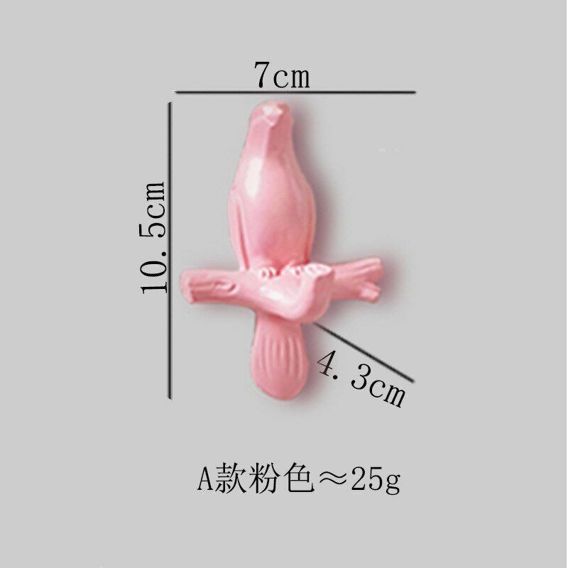 4Pcs/Set Birds Resin Hooks Wall Decor Bedroom Door Seamless Coat Frame Organizer