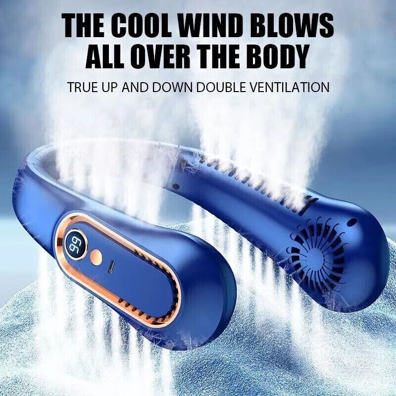5000mAh USB Neck Hanging Fan Cooling Air Cooler Portable Little Air Conditioner