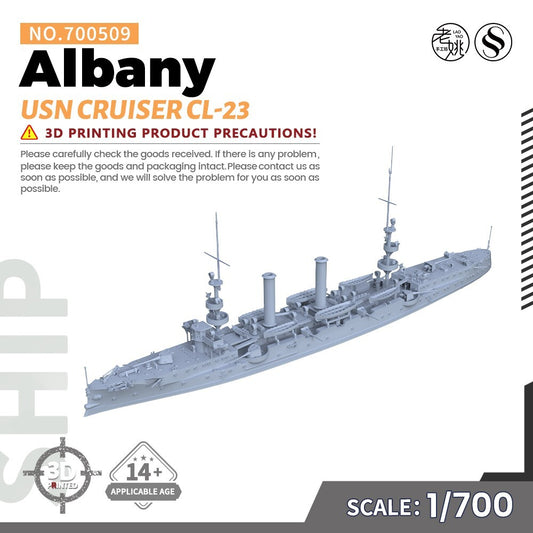 SSMODEL SSC700509 1/700 Military Model Kit USN Albany Cruiser CL-23