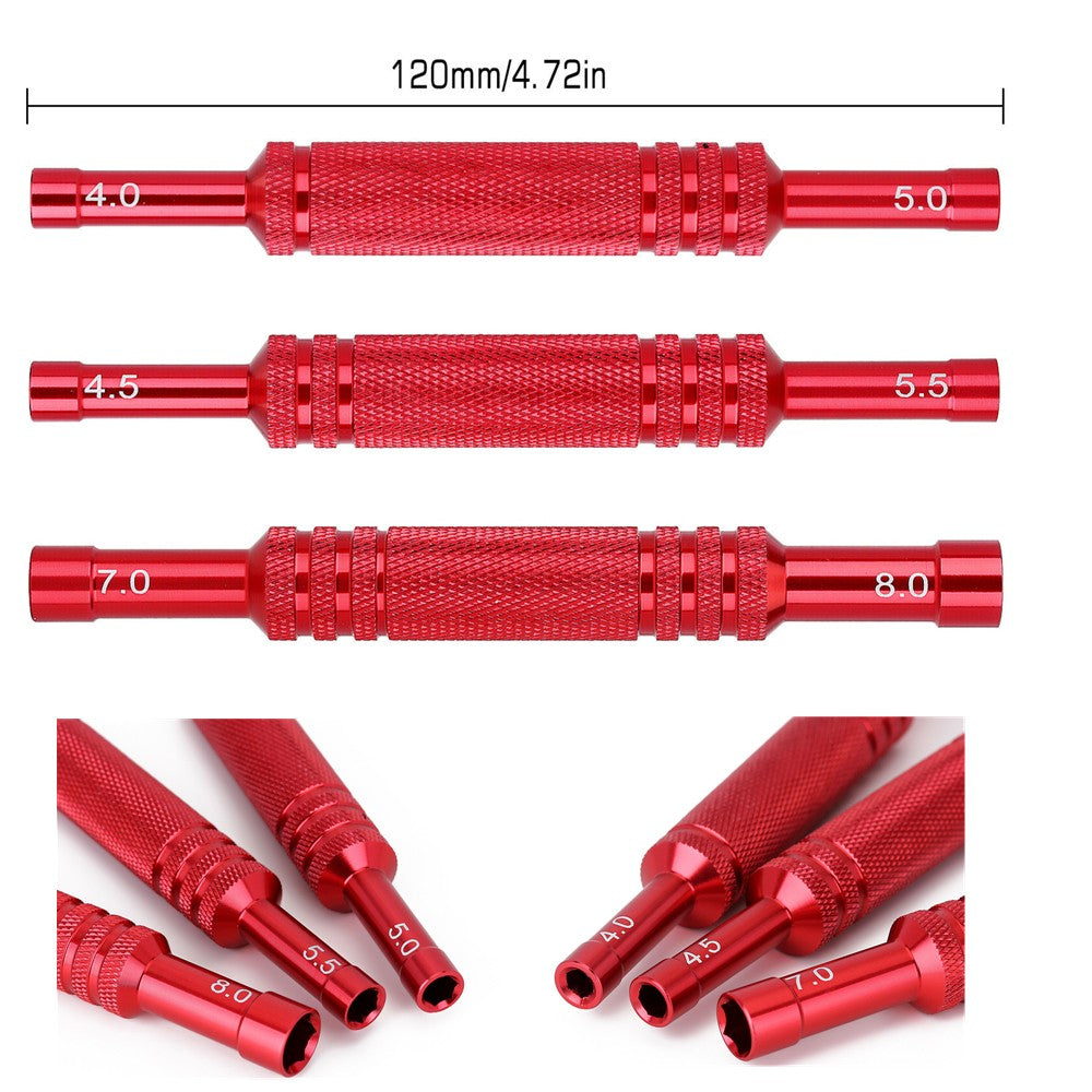 Aluminum Alloy RC Car Double Head Hexagon Sleeve Screwdriver Hex Wrench Tool