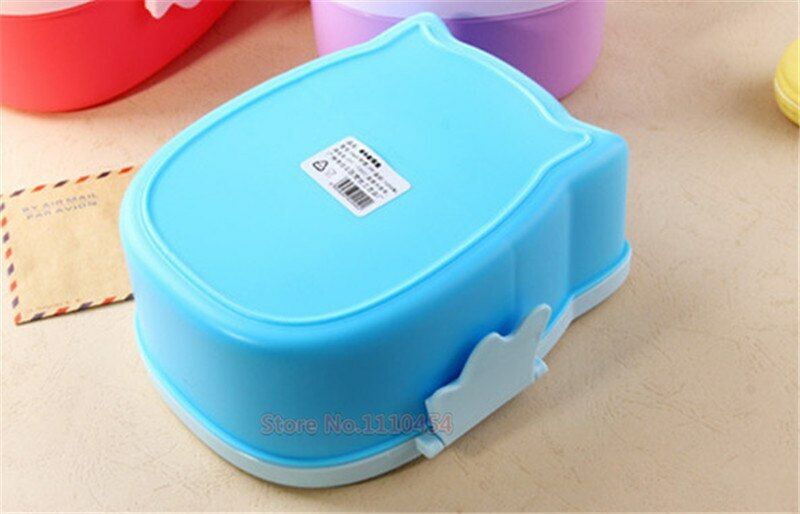 Children Bento Box Cartoon Owl Lunch Meal Box Tableware Microwave Oven Portable