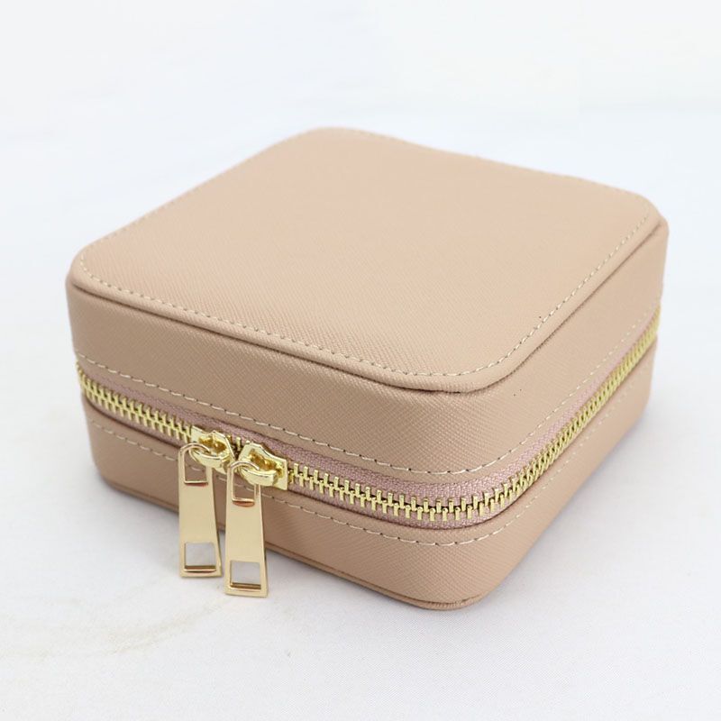 Customized Genuine Leather Earrings Ring Case Jewelry Storage Box 11.5*11.5*6 CM