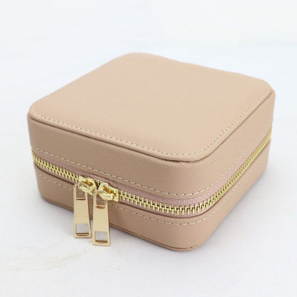Customized Genuine Leather Earrings Ring Case Jewelry Storage Box 11.5*11.5*6 CM