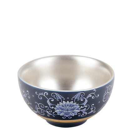 3" Chinese Jingdezhen Silver Cup Handmade Porcelain Cup of Tea Cups Home Collect