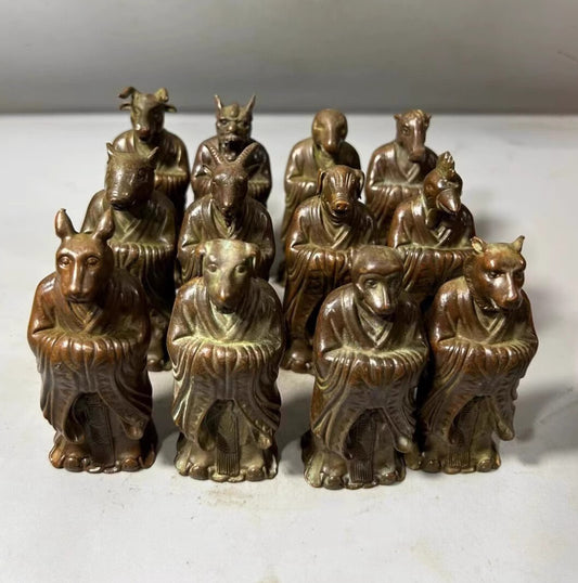 12 Pcs Chinese Zodiac Animal Statue Holy Beast Figurine Collections Feng Shui
